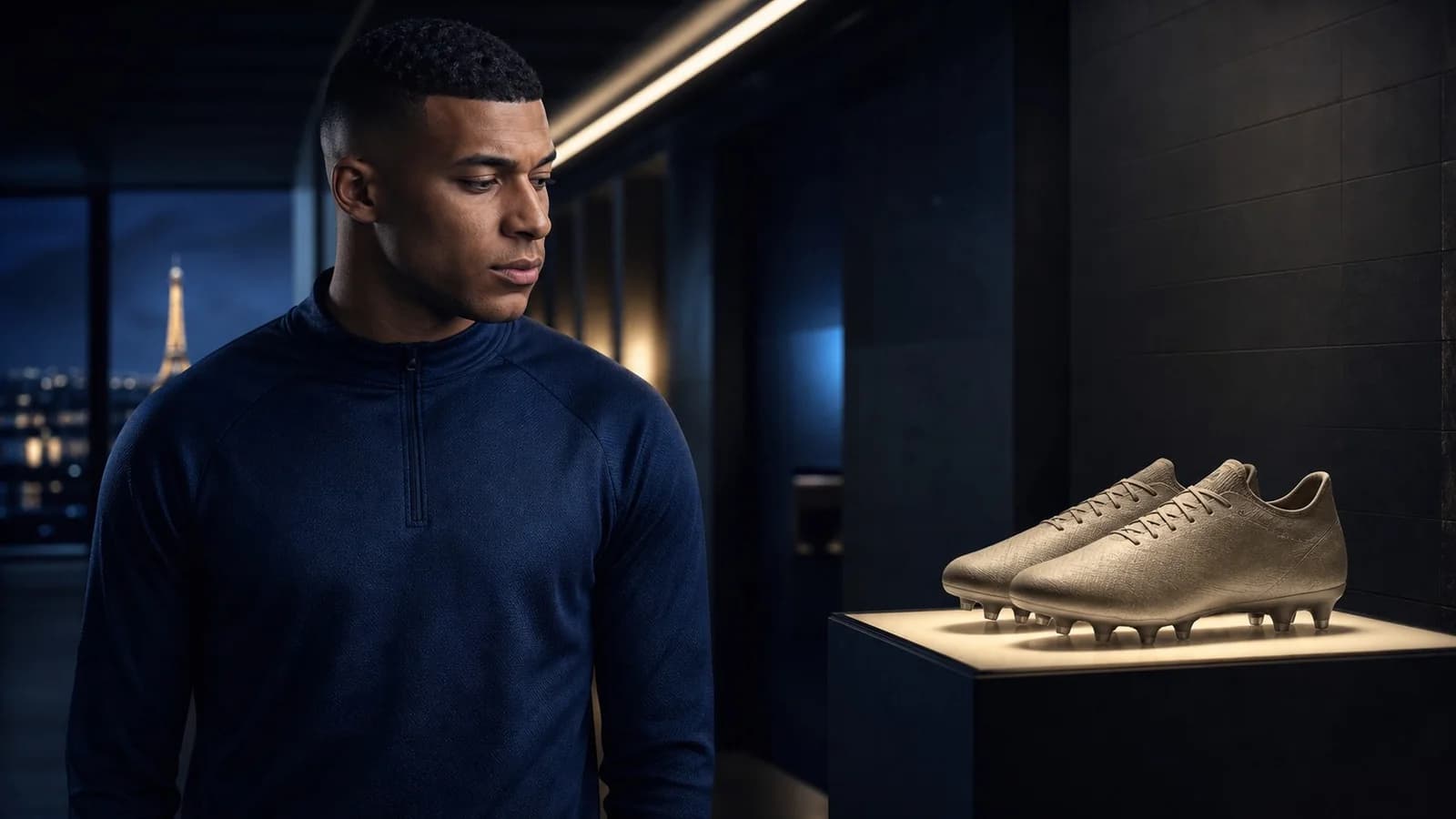 KI-Illustration zur Transfermeldung über Kylian Mbappé und Real Madrid
