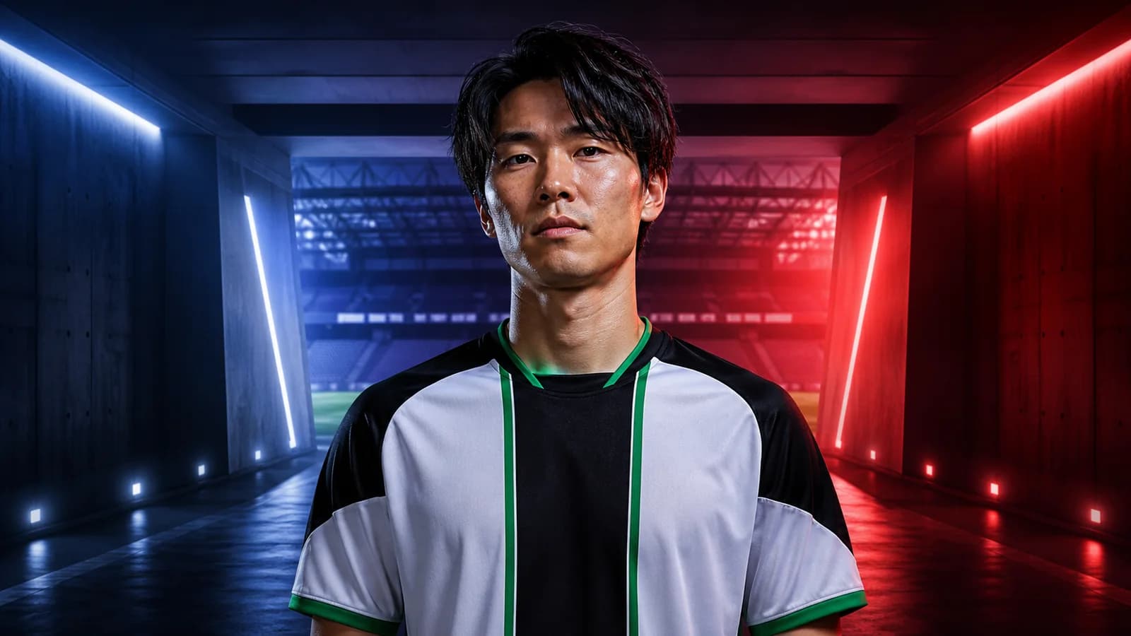 Illustrazione realizzata con IA per la notizia di mercato su Ko Itakura e Borussia Mönchengladbach