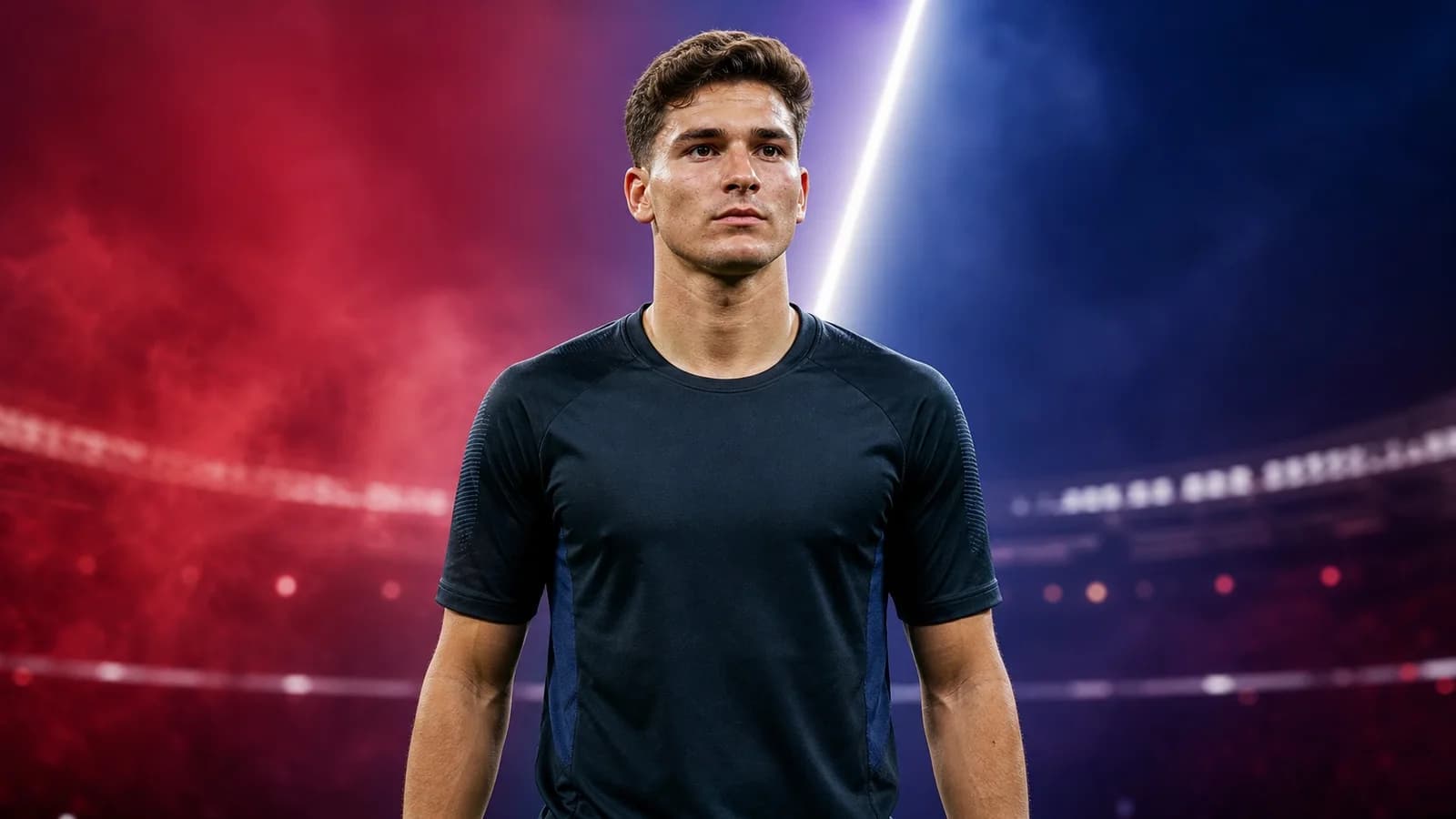 AI-generated illustration for the Julián Álvarez transfer story involving Atlético Madrid