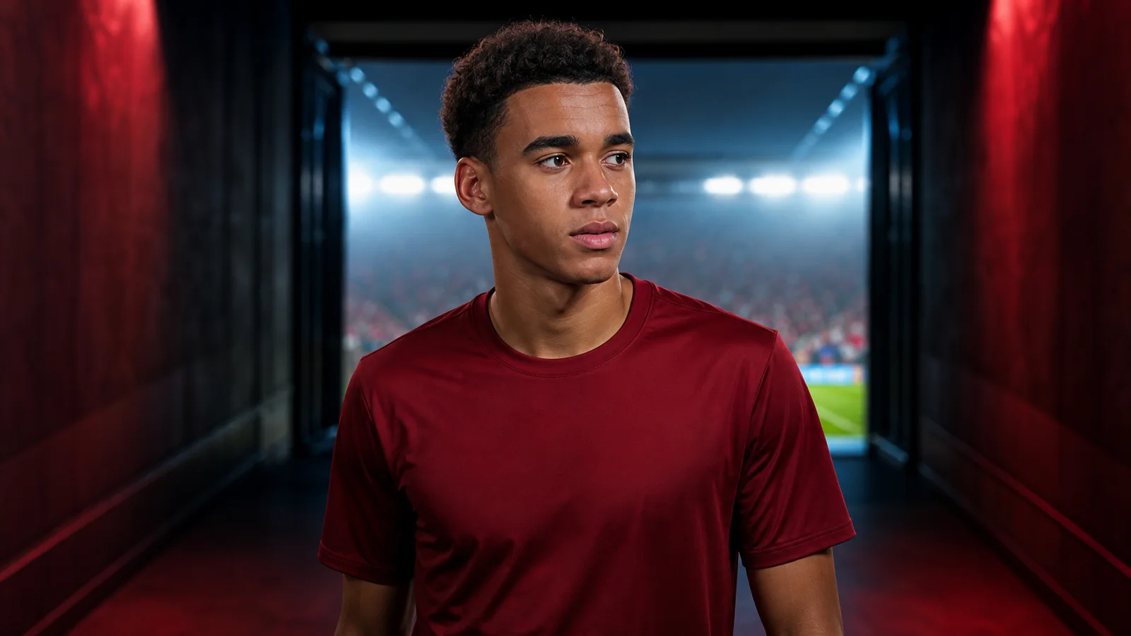 AI-generated illustration for the Jamal Musiala transfer story involving Bayern Munich