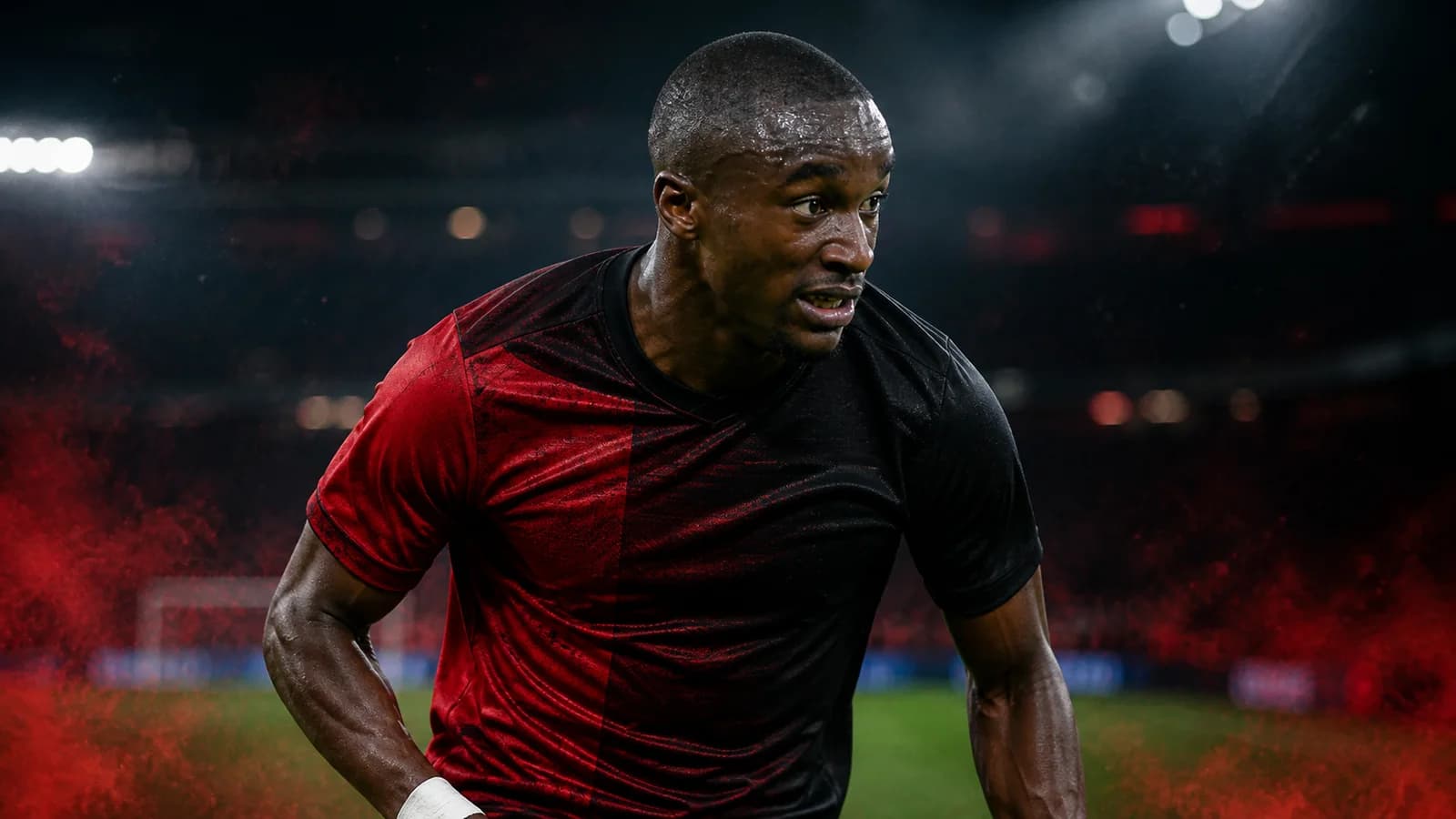 AI-generated illustration for the Moussa Diaby transfer story involving Bayer 04 Leverkusen