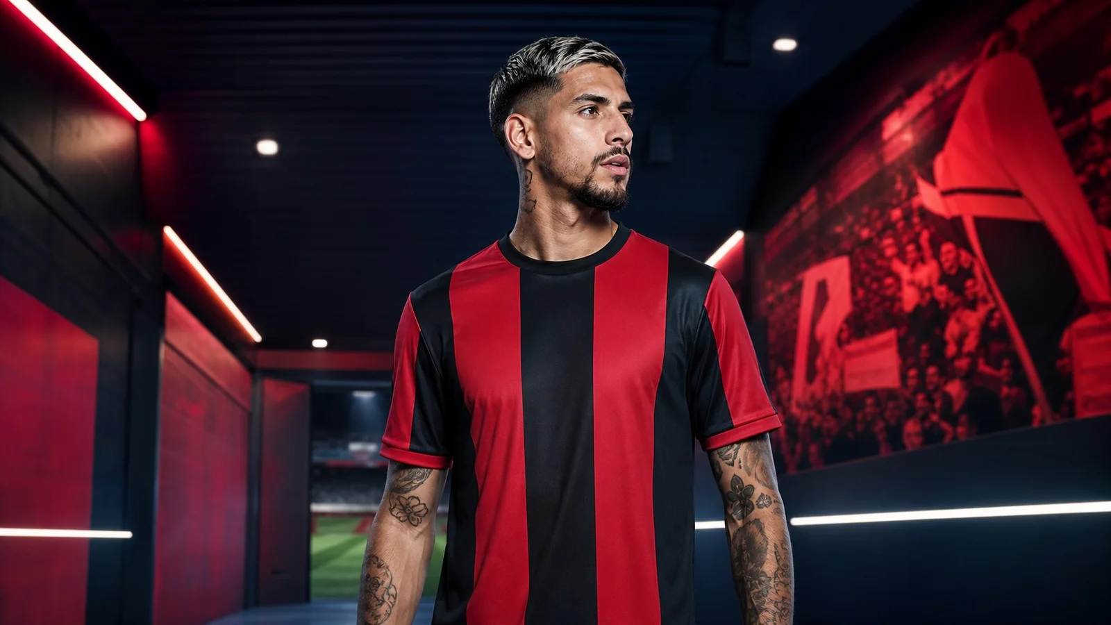 AI-generated illustration for the Facundo Medina transfer story involving Bayer 04 Leverkusen