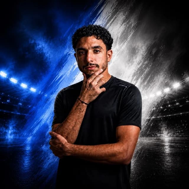 Ritratto realizzato con IA di Omar Marmoush