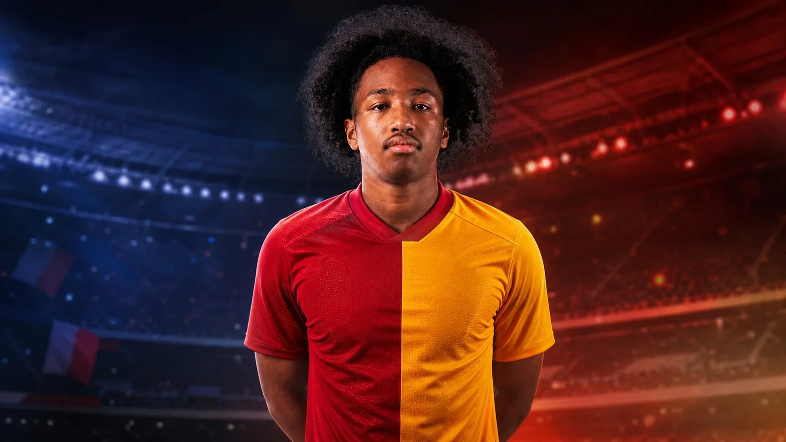 Illustrazione realizzata con IA per la notizia di mercato su Malick Fofana e Arsenal