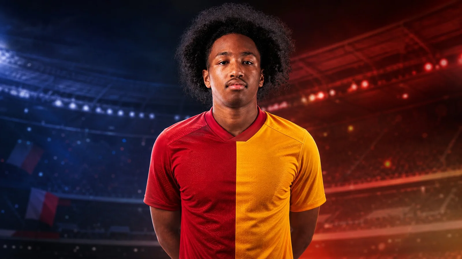 Malick Fofana ve Galatasaray Istanbul hakkındaki transfer haberi için yapay zekâyla oluşturulmuş illüstrasyon