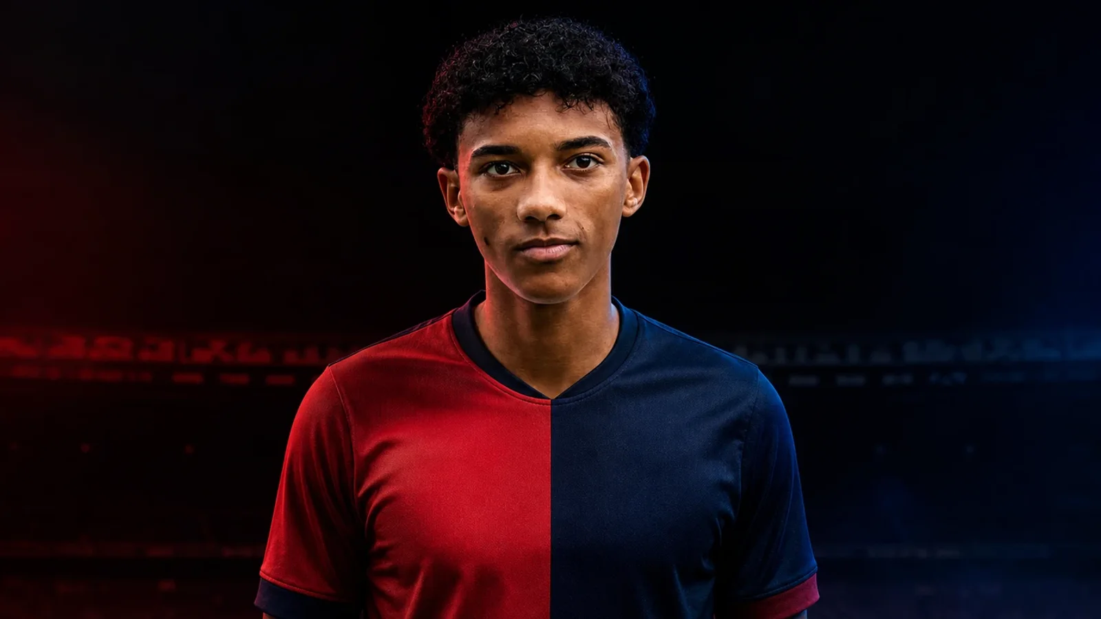 Illustrazione realizzata con IA per la notizia di mercato su Robinho Jr. e Genoa
