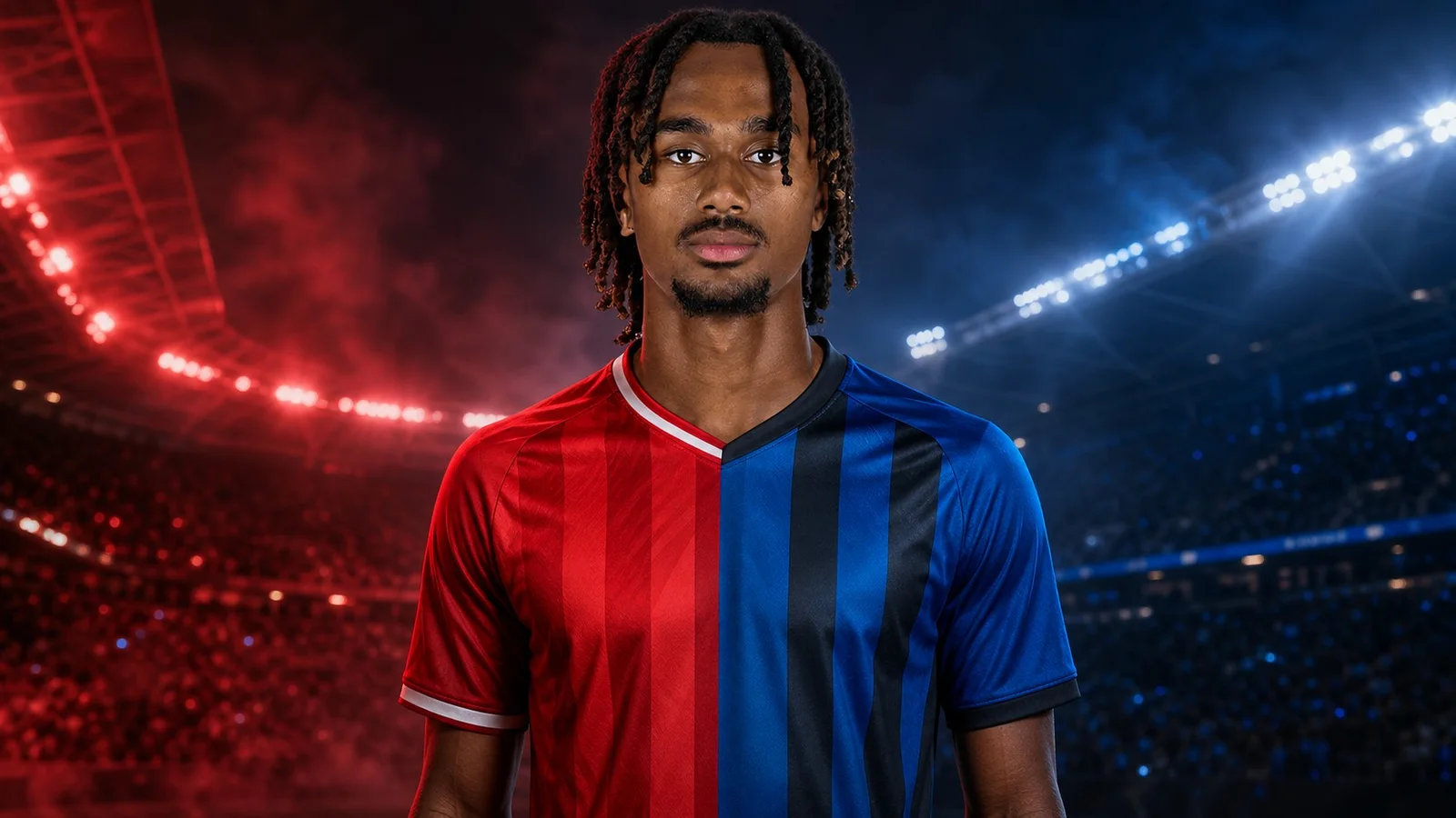 KI-Illustration zur Transfermeldung über Wisdom Mike und Club Brügge KV