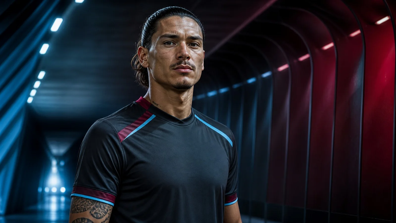 Illustrazione realizzata con IA per la notizia di mercato su Darwin Núñez e Trabzonspor