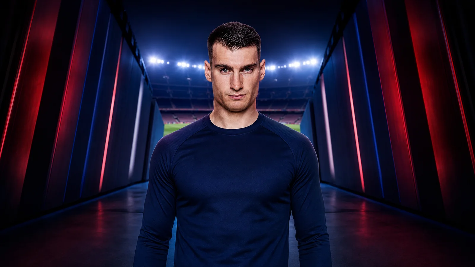 KI-Illustration zur Transfermeldung über Dominik Livaković und FC Barcelona