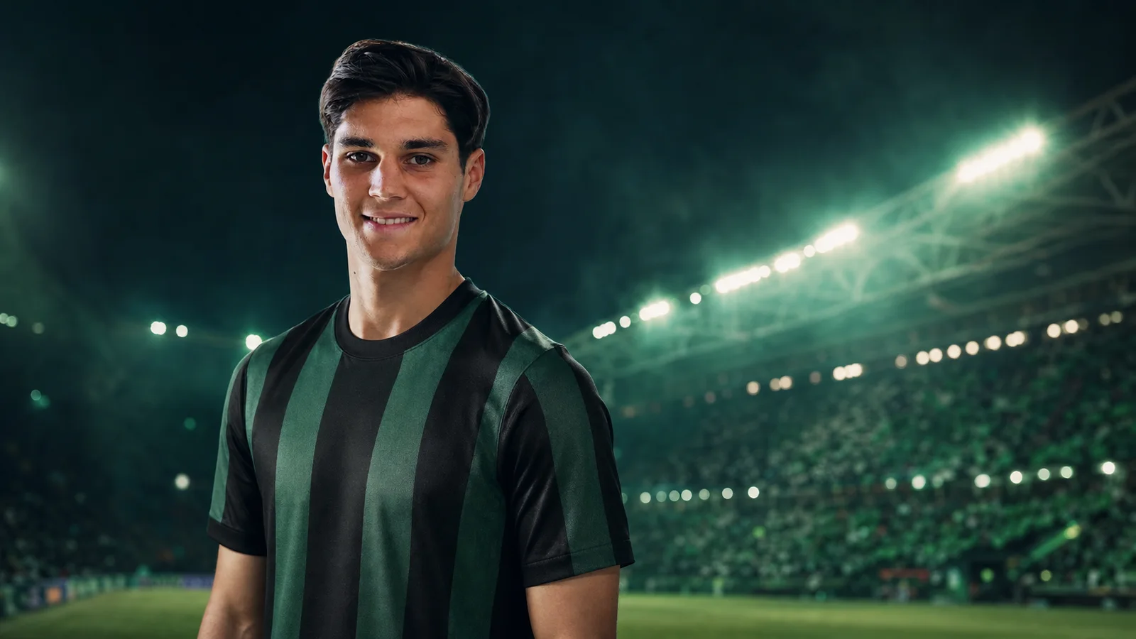 Illustrazione realizzata con IA per la notizia di mercato su Vasilije Adžić e US Sassuolo