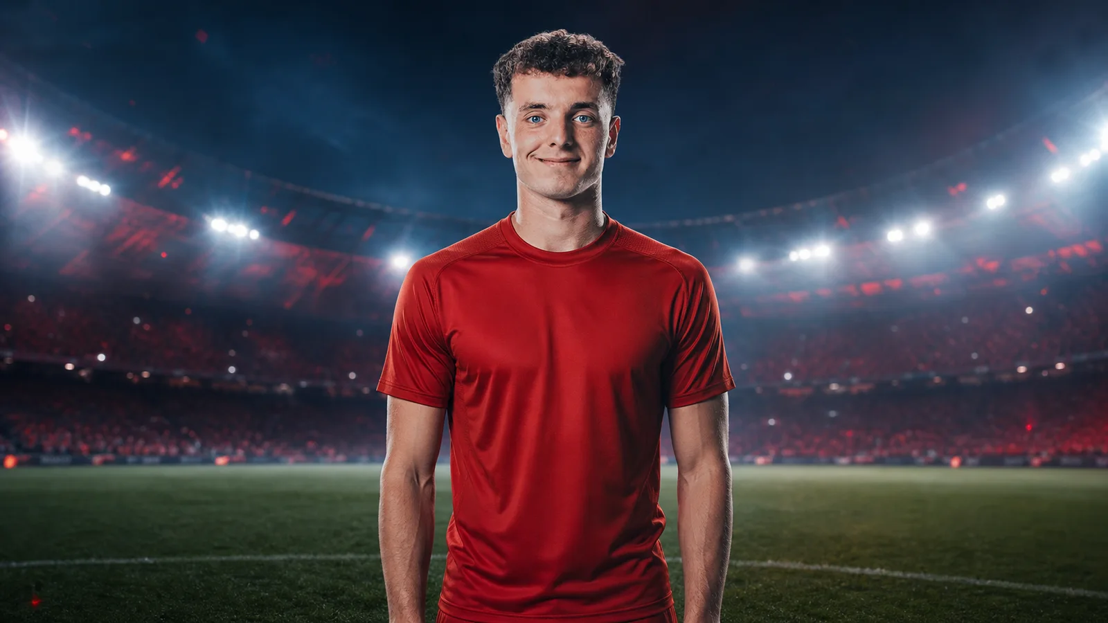 AI-generated illustration for the transfer story about Fisnik Asllani and RB Leipzig