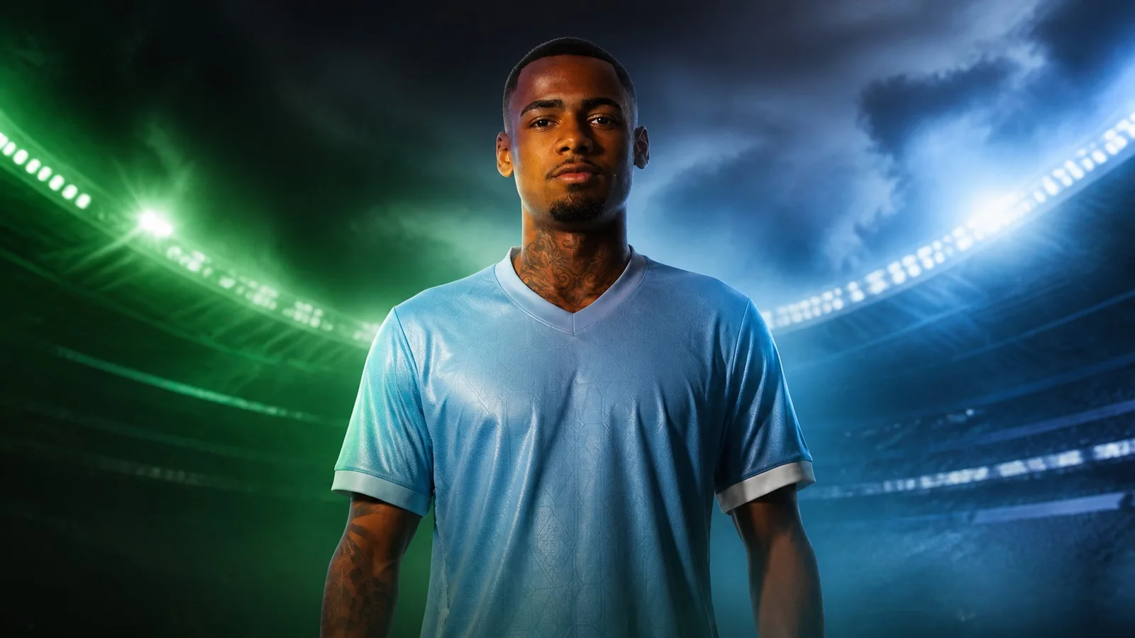 AI-generated illustration for the transfer story about Allan and Manchester City