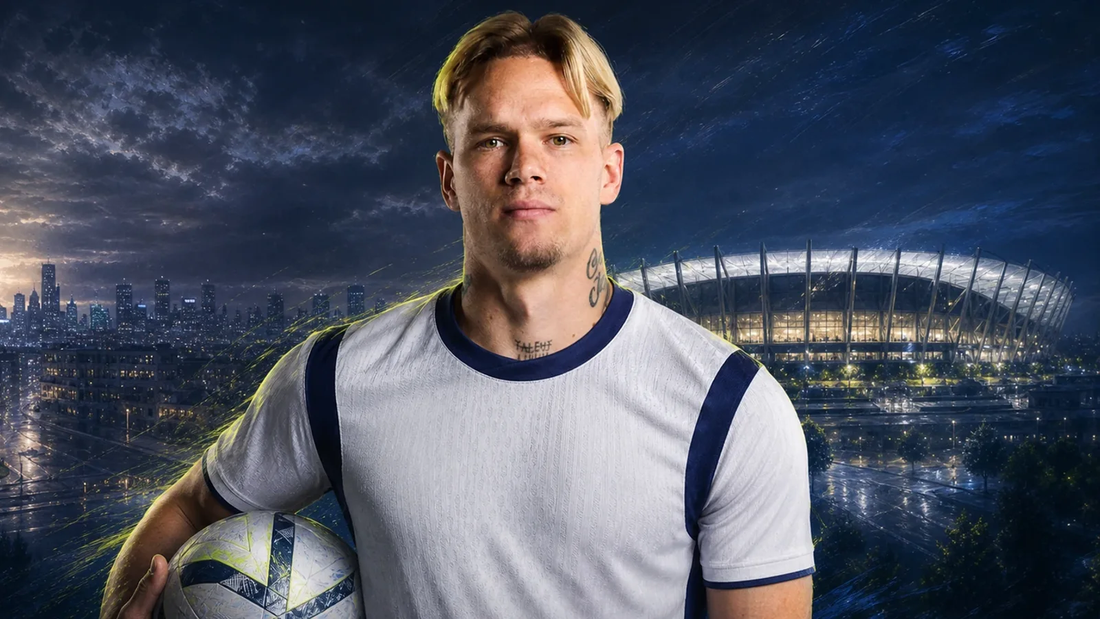 Mykhailo Mudryk ve Tottenham Hotspur hakkındaki transfer haberi için yapay zekâyla oluşturulmuş illüstrasyon