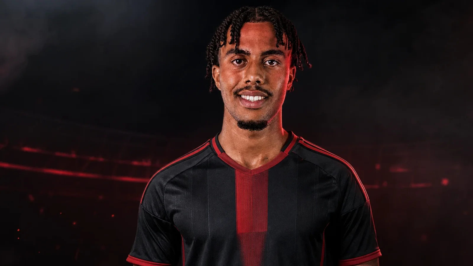 Illustrazione realizzata con IA per la notizia di mercato su Guéla Doué e Bayer 04 Leverkusen