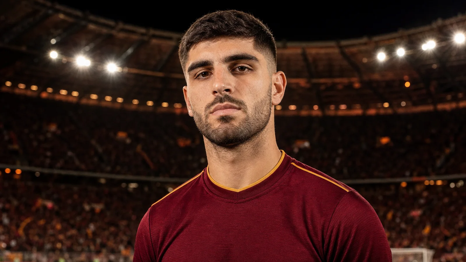KI-Illustration zur Transfermeldung über Konstantinos Koulierakis und AS Rom