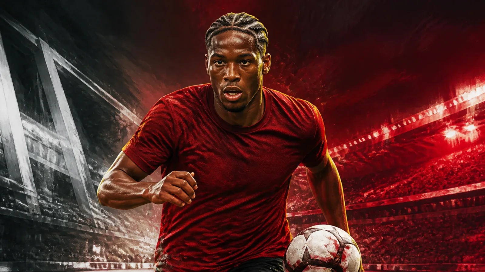 Illustrazione realizzata con IA per la notizia di mercato su Jonathan David e Atlético Madrid