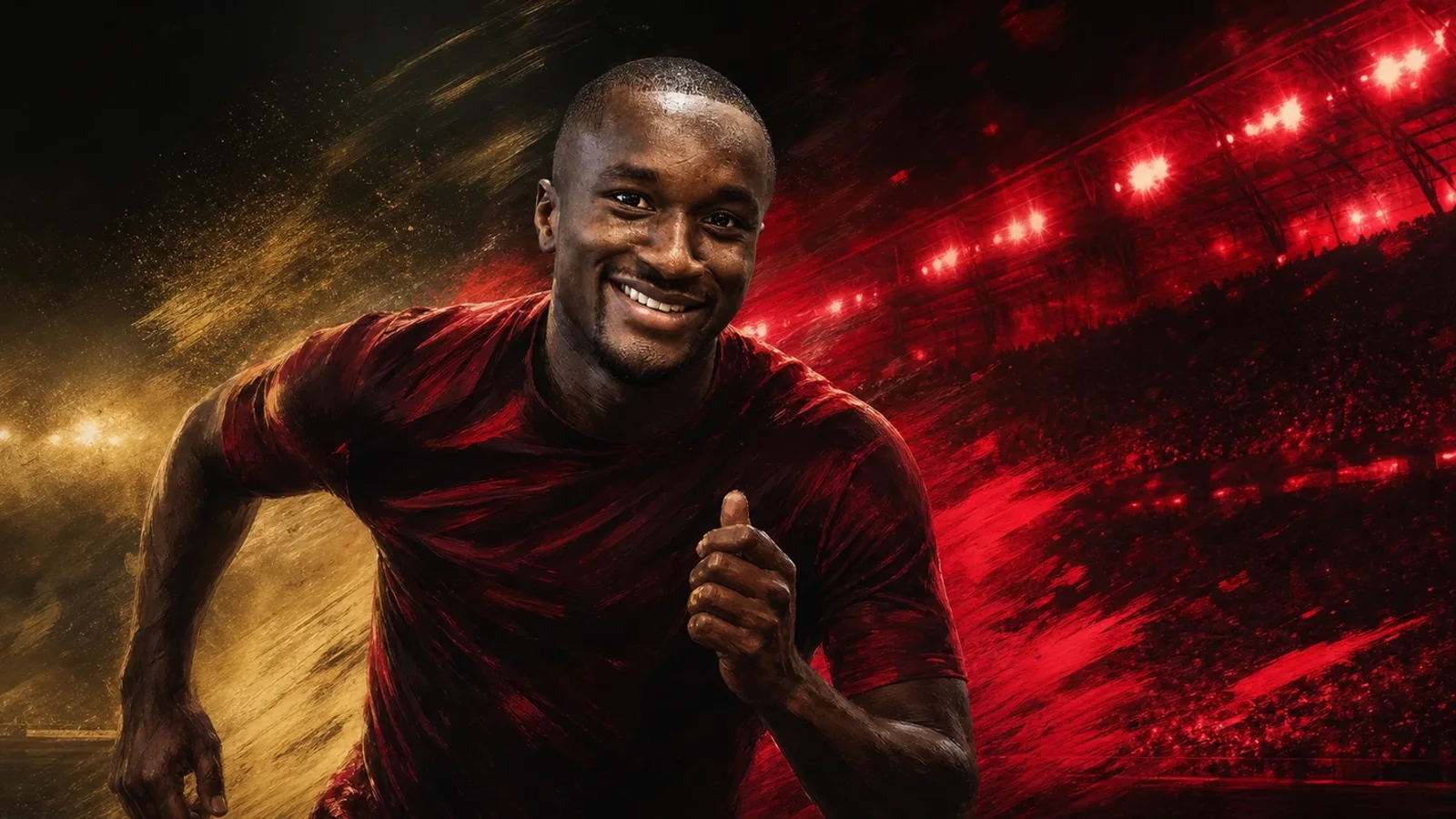 Illustrazione realizzata con IA per la notizia di mercato su Moussa Diaby e Bayer 04 Leverkusen